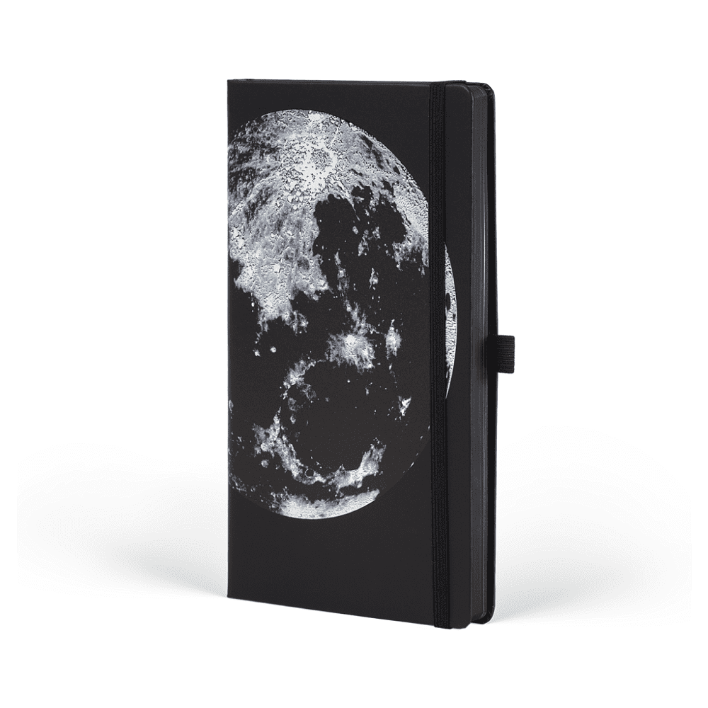 Блокнот "Cosmic moon", А5, 96 листов, линейка, на резинке, черный