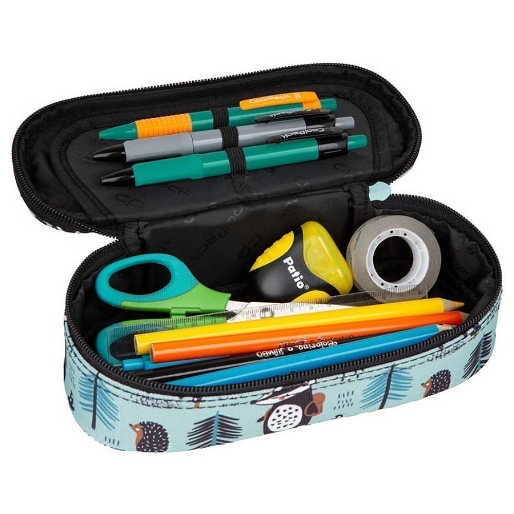 Пенал CoolPack "Shoppy", 1 отделение, голубой, черный - 2