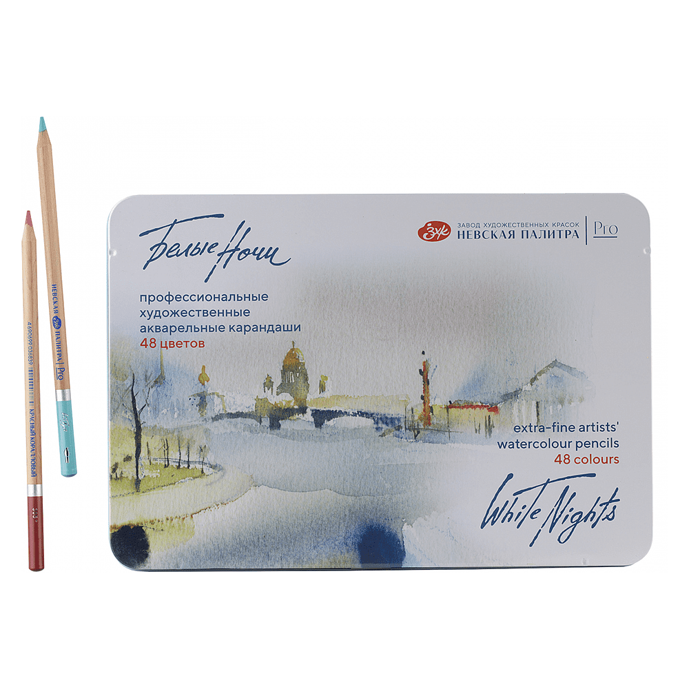 Карандаш акварельный "Белые ночи", набор 36 цветов, жестяной пенал - 4