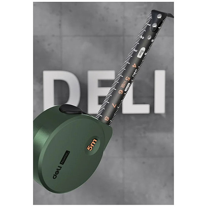 Рулетка Deli HS HT8519L, 5 м х 19 мм, Soft Touch, зеленый - 2