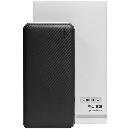 Внешний аккумулятор Power Bank "Rib 20", 20000 mAh, черный - 5