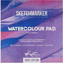Блок бумаги для акварели "Sketchmarker", 26x26 см