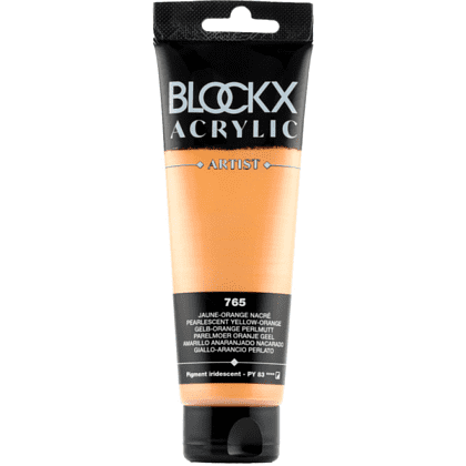 Краски акриловые "Blockx", 765 жемчужный желто-оранжевый, 120 мл