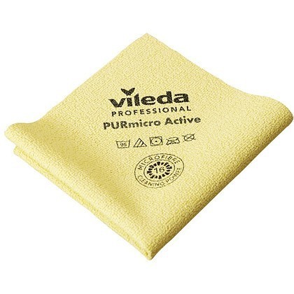 Салфетка универсальная Vileda "ПУРмикро Актив", 38x35 см, 5 шт/упак, желтый