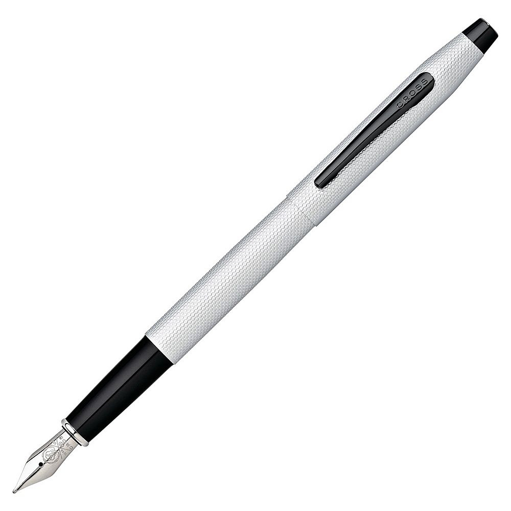 Ручка перьевая "Cross Classic Century Brushed Chrome", M, серебристый, черный, патрон черный