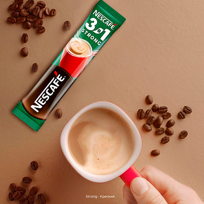 Кофейный напиток "Nescafe" 3в1 крепкий, растворимый, 14.5 г - 15