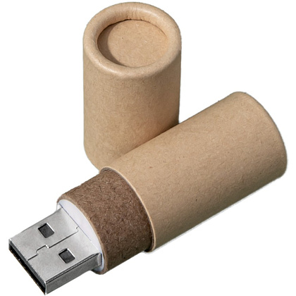 USB Flash накопитель 2.0 "Tube", 16 Gb, картон, натуральный