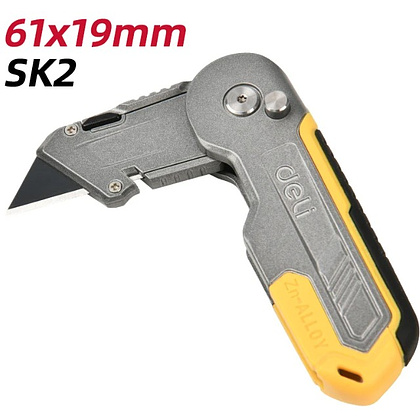 Нож строительный Deli YS EDL007Z, 19 мм, складной, трапеция - 2