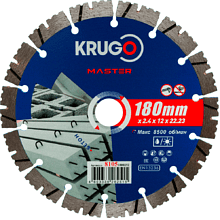 Круг алмазный по бетону Krugo Master, 180х22.23 мм
