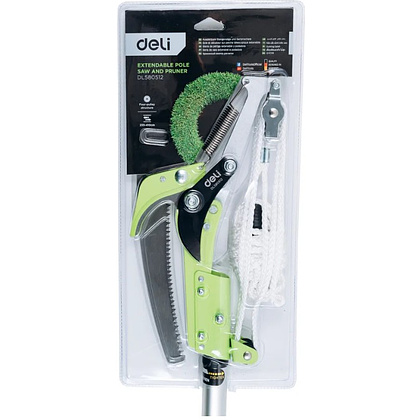 Высоторез-сучкорез с секатором штанговый DELI DL580512, серебристый, зеленый - 11