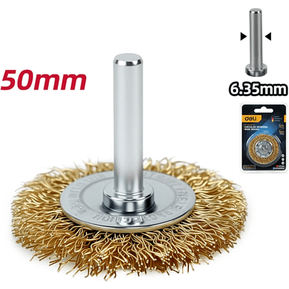 Щетка для дрели Deli YS EDH-GSS075-E3, плоская, проволочная - 2