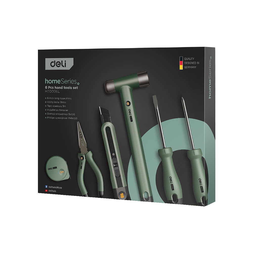 Набор ручного инструмента Deli HS HT0006L, 6 предметов, бокс - 3