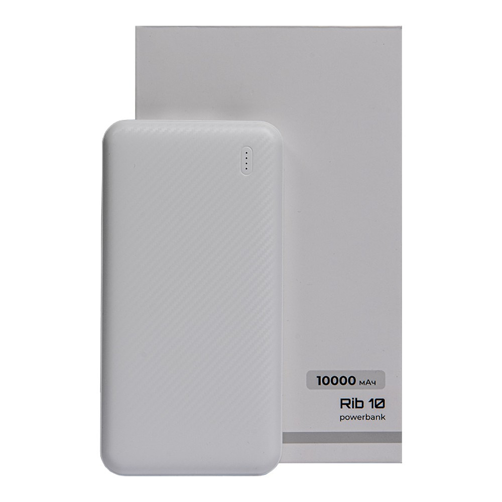 Внешний аккумулятор Power Bank "Rib 10", 10000 mAh, белый - 4