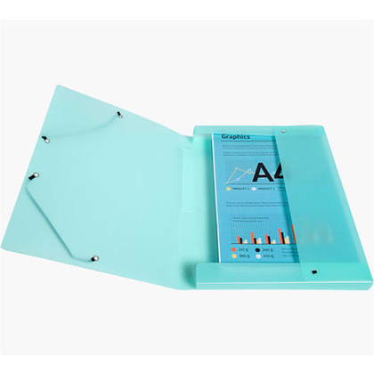 Папка на резинках "Chromaline Pastel", A4, 25 мм, пласт., ассорти - 17