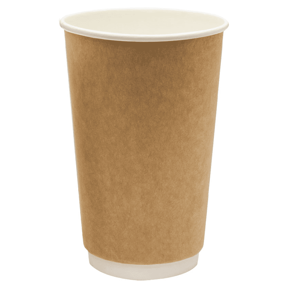 Стакан картонный 400 мл, 18 шт, 2 слоя, крафт ECO