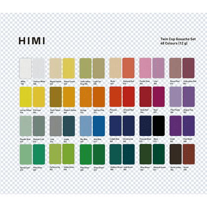Гуашь "Himi", 48 цветов, 12 мл, футляр - 7