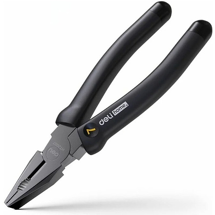 Длинногубцы Deli HS EHT2007, 180 мм, Soft Touch, черный