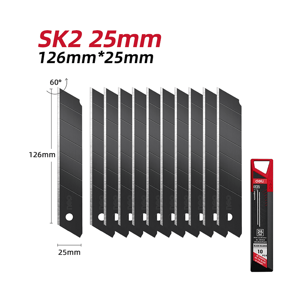 Лезвие для строительного ножа Deli EDL-DP252, 25 мм, 10 шт. - 2