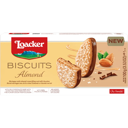 Печенье "Loacker Almond", 100 гр, с начинкой из миндального крема