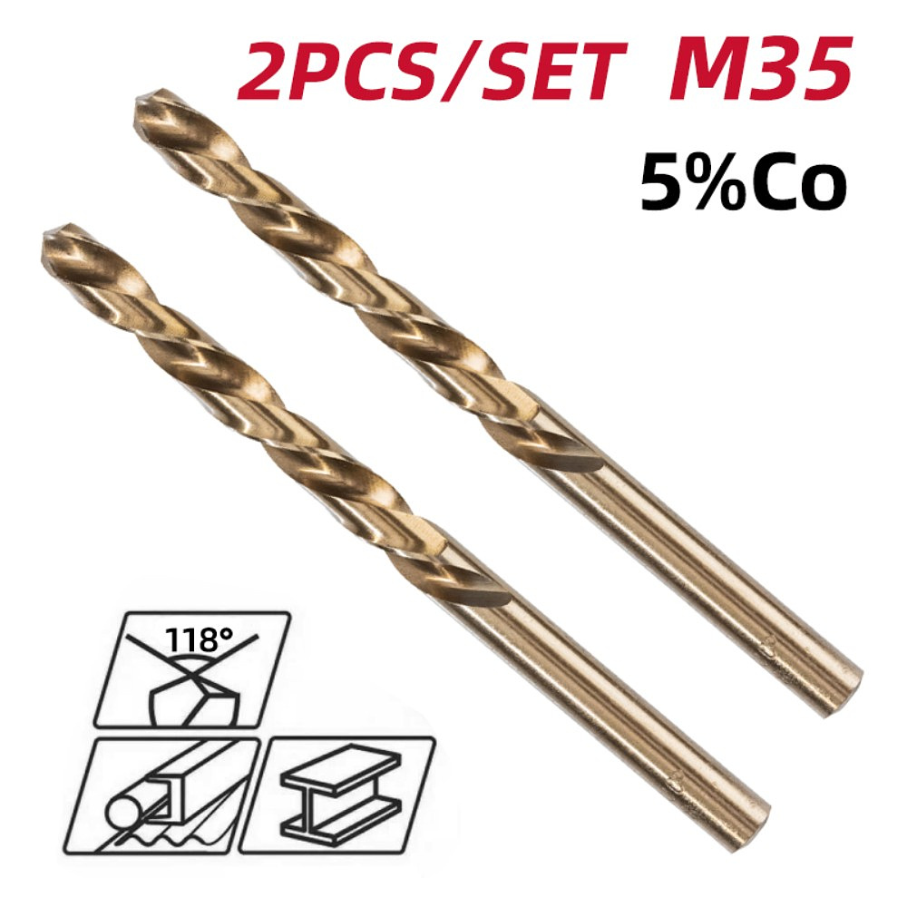 Сверло по металлу Deli RS EDH-MHZ025-E2, 2 шт, 2.5 мм, DIN 338, HSCo 5% - 2