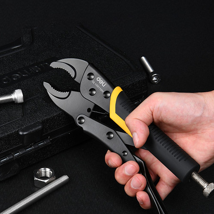 Клещи зажимные "Deli", 250 мм, черный, серый - 3