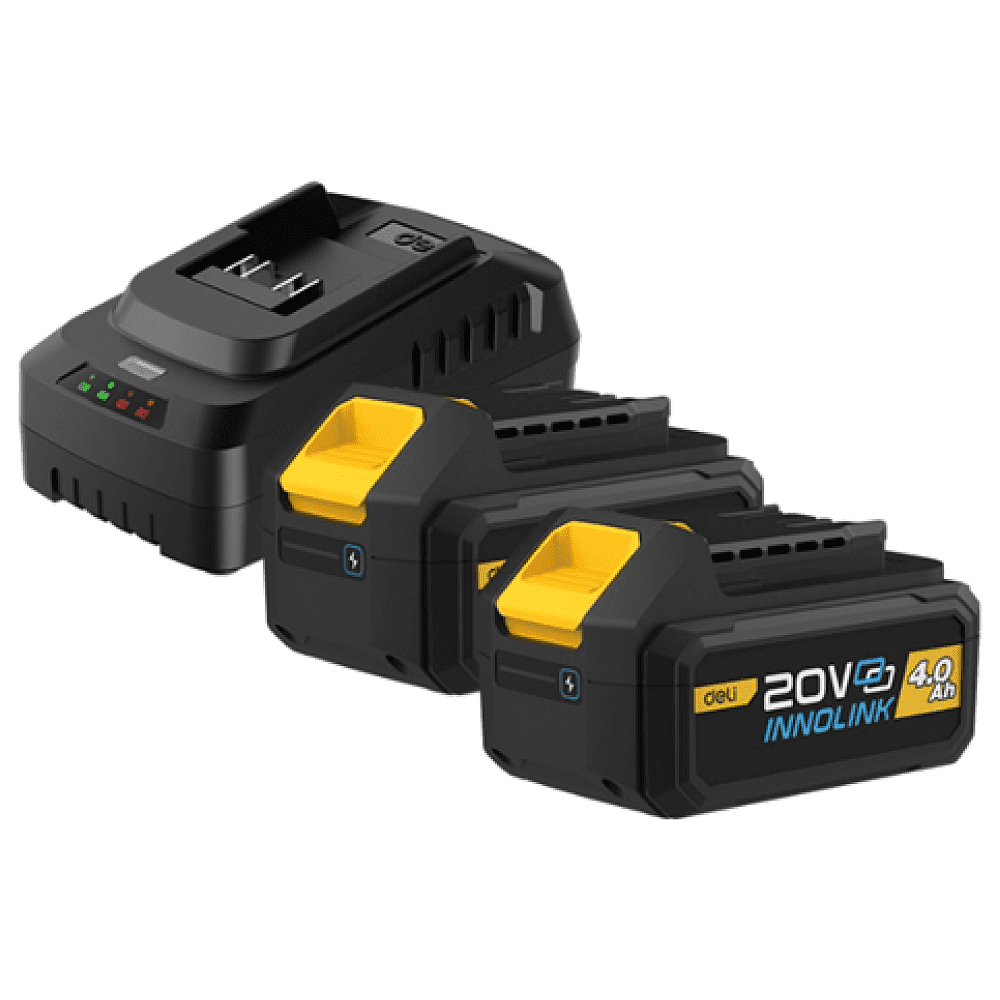 Аккумуляторная батарея "Deli", 20В, 4 Ач, 2 шт, + З/У 45 Вт