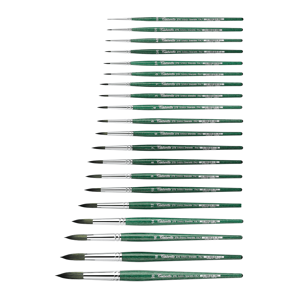 Кисть для рисования "Tintoretto Emerald", синтетика, круглая, №10 - 2