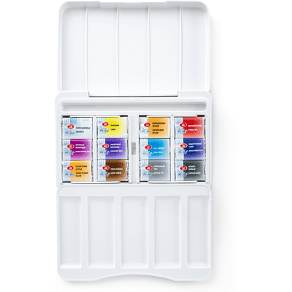 Краски акварельные "Белые ночи Ботанический атлас", набор 12 цветов, кюветы