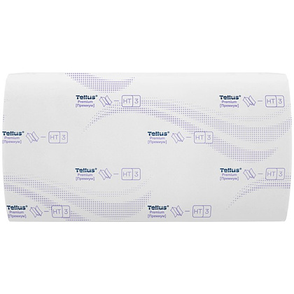 Полотенца бумажные Tellus Синглфолд Премиум, листовые, 2 слоя, 200 листов, H3 - 3