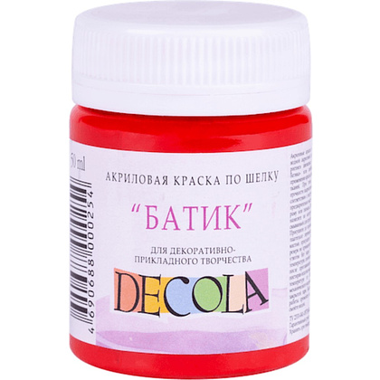 Краска акриловая по шелку перламутровая "Декола", 331 красная, 50 мл., банка