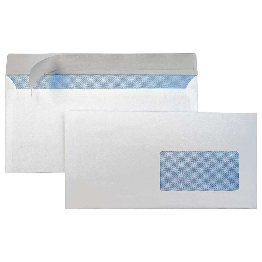 Конверты самоклеящиеся "Куверт" с отрывной лентой, dl, 1000 шт, белый