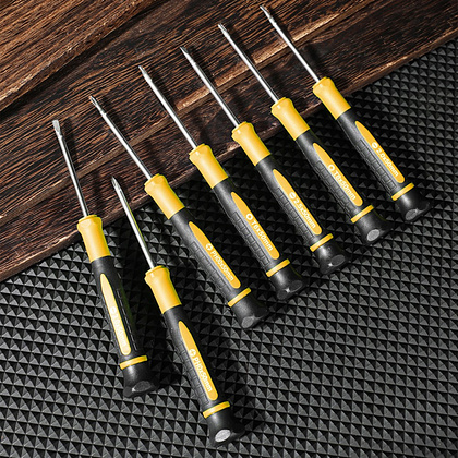 Набор прецизионных отверток Deli YS EDL241007 SL,PH, Torx, 7шт, кейс, черный, желтый - 4