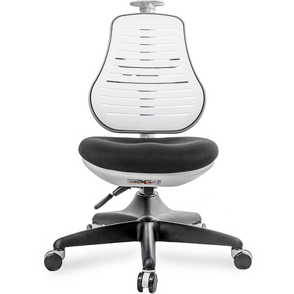 Кресло детское Comf-Pro С3 317 Chair, пластик, ткань, белый, черный, пластик, корпус черный, серый, с чехлом салатовым - 2