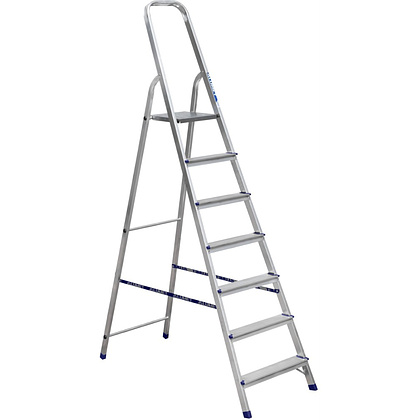 Лестница-стремянка Алюмет АМ707, алюминиевая матовая, 7 ступеней