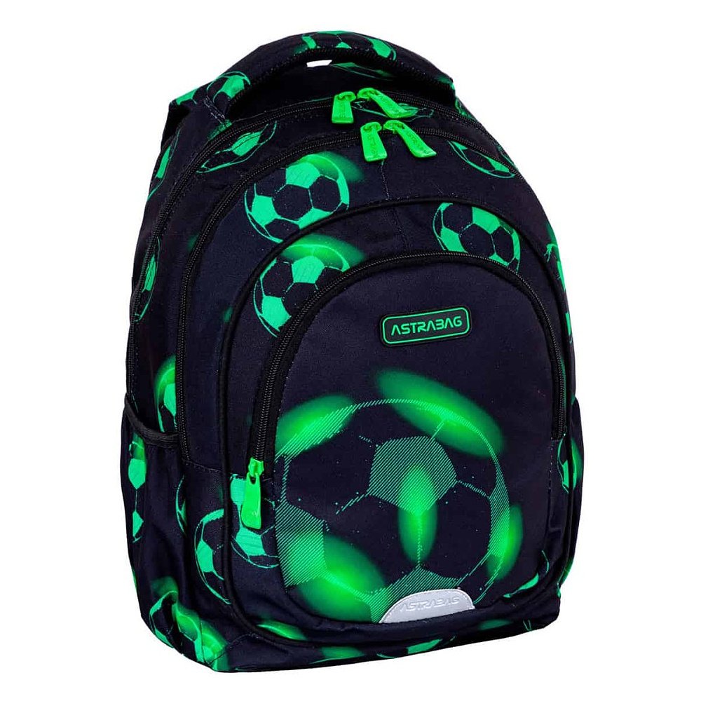 Рюкзак школьный "Neo Football", полиэстер, черный, зеленый - 3