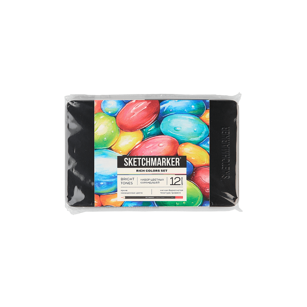 Карандаши цветные "Sketchmarker Яркие цвета", набор 12 цветов, жестяной пенал - 2