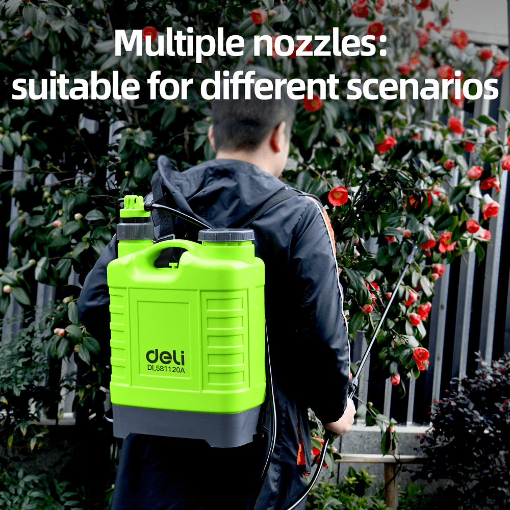 Опрыскиватель садовый помповый Deli GS EDL581120A, 20 л, ранцевый, зеленый, черный - 3