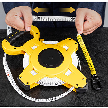 Мерная лента Deli YS DL98050B, 50 м х 12,5 мм, открытый корпус, желтый, черный - 2