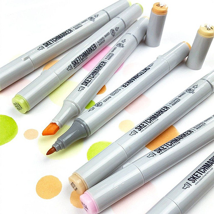 Маркер перманентный двусторонний "Sketchmarker", O25 розовое шампанское - 3