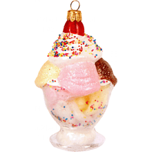 Украшение елочное "Ice Cream Bowl", 10 см, стекло, разноцветный