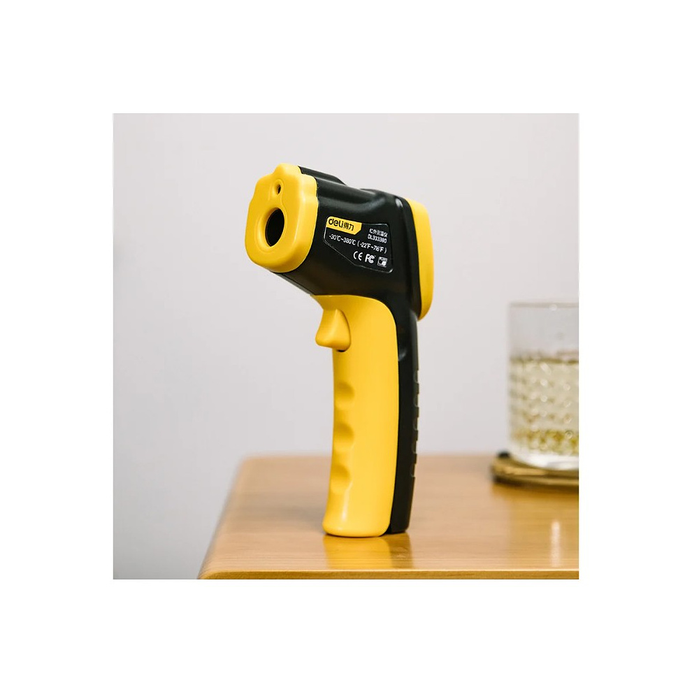 Термометр инфракрасный Deli YS EDL333380, -30-380℃, LCD дисплей, желтый, черный - 9