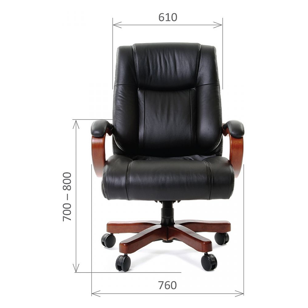 Кресло для руководителя "Chairman 403", кожа, металл, дерево, черный - 4