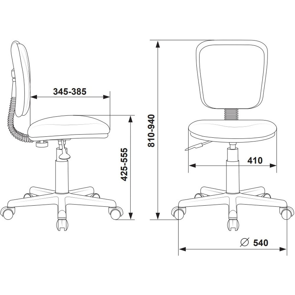 Кресло детское Бюрократ CH-W204NX, ткань, серый Italia 26, пластик, корпус белый - 6