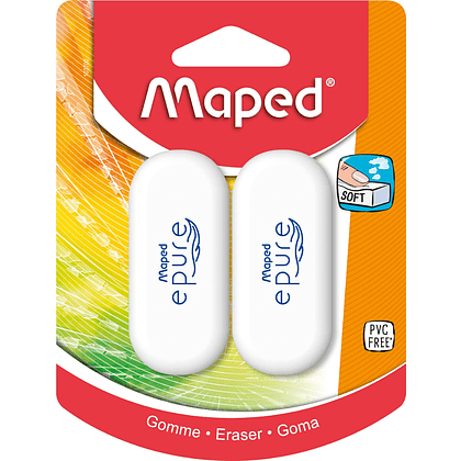 Ластик "Epure", 2 шт, белый