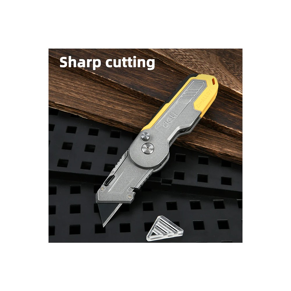 Нож строительный Deli YS EDL007Z, 19 мм, складной, трапеция - 7