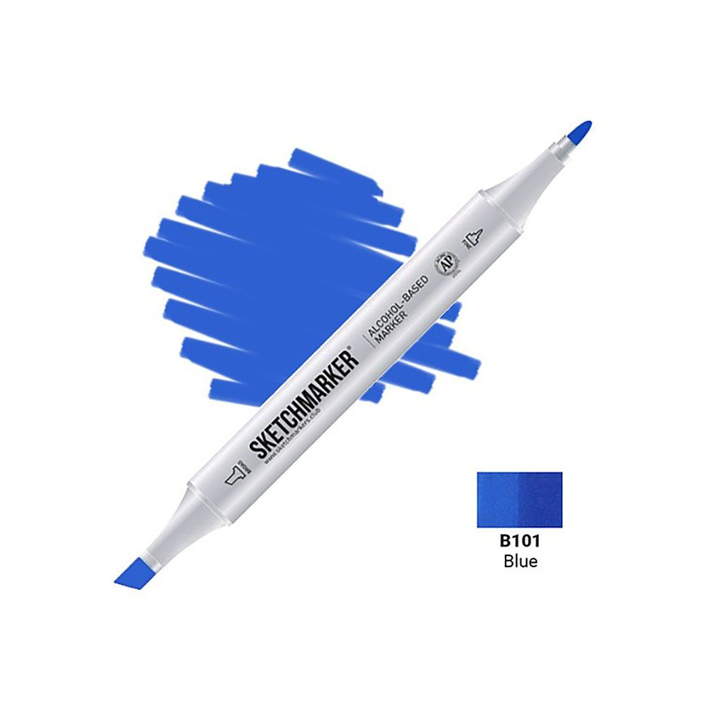 Маркер перманентный двусторонний "Sketchmarker", B101 синий