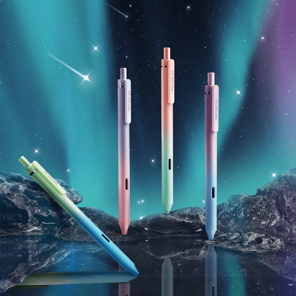 Ручка гелевая "Ombre", 0,7 мм, зеленый, голубой, стерж. черный - 3