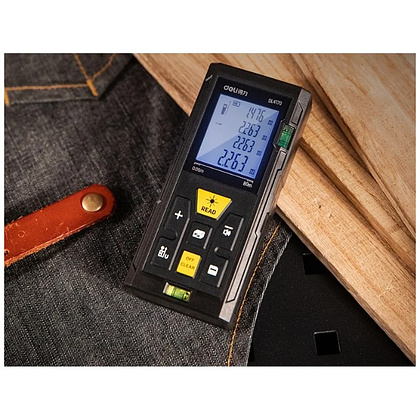 Дальномер лазерный Deli YS EDL4170, 100 м, желтый, черный - 8