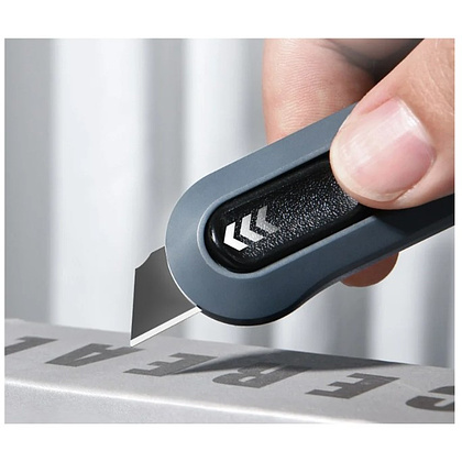 Нож строительный Deli HS HT4007C, 80x25 мм, Soft Touch, оранжевый - 3