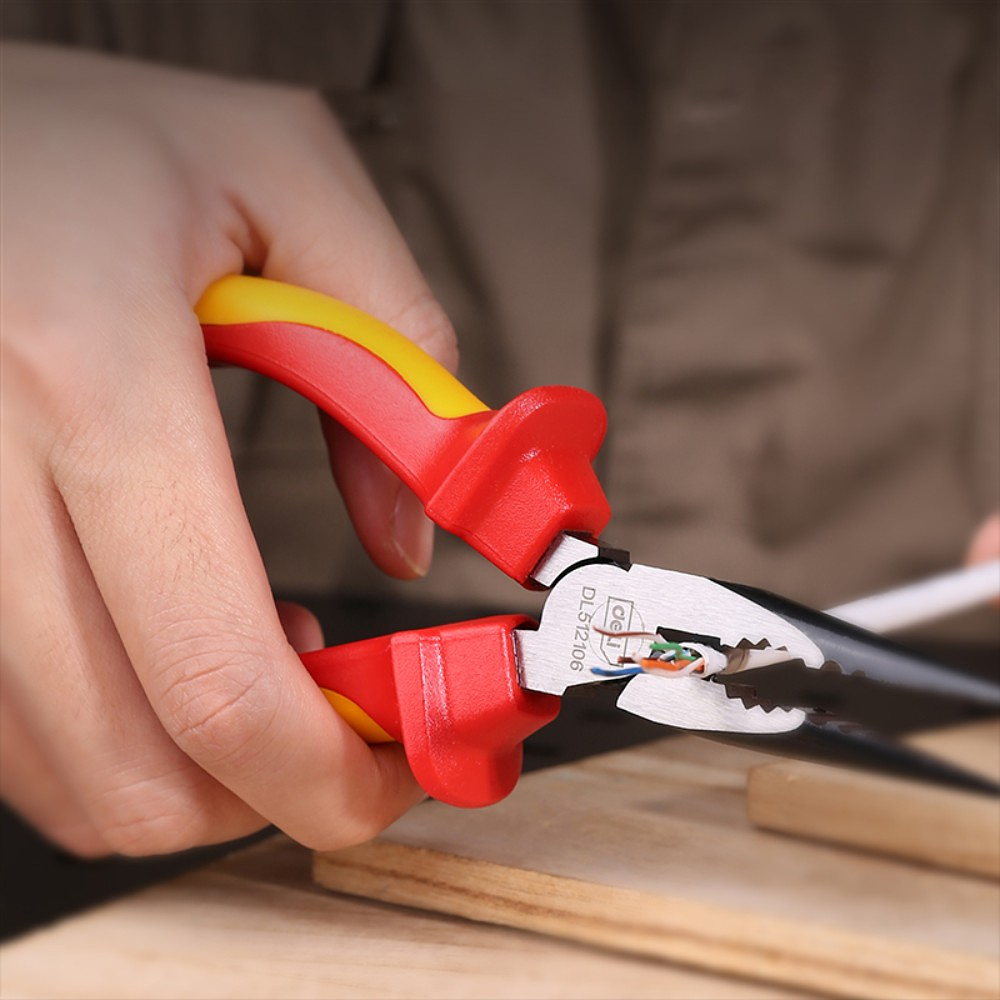 Длинногубцы "Deli", 165 мм, красный, желтый - 3